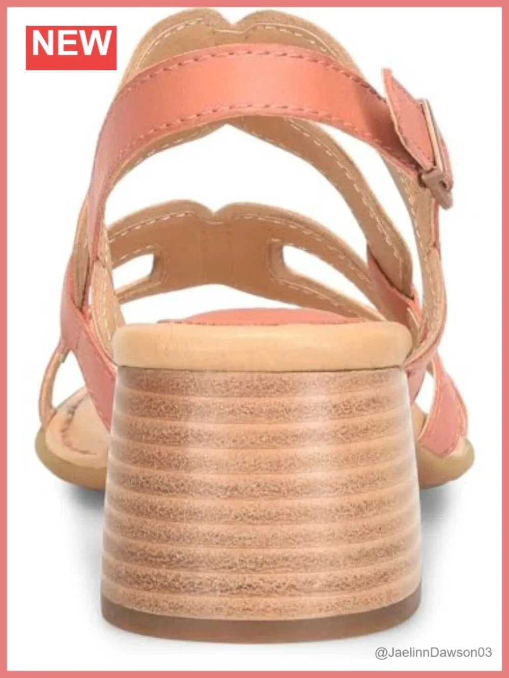 Born Sofia Women's Block Heel Slide Sandals Leather Hook & Loop